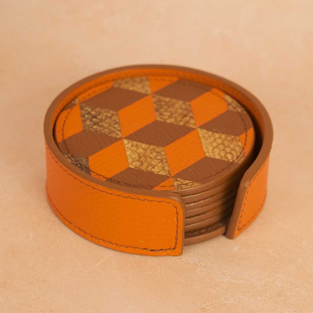 Dessous de verre en marqueterie de peau de poisson – Image 2