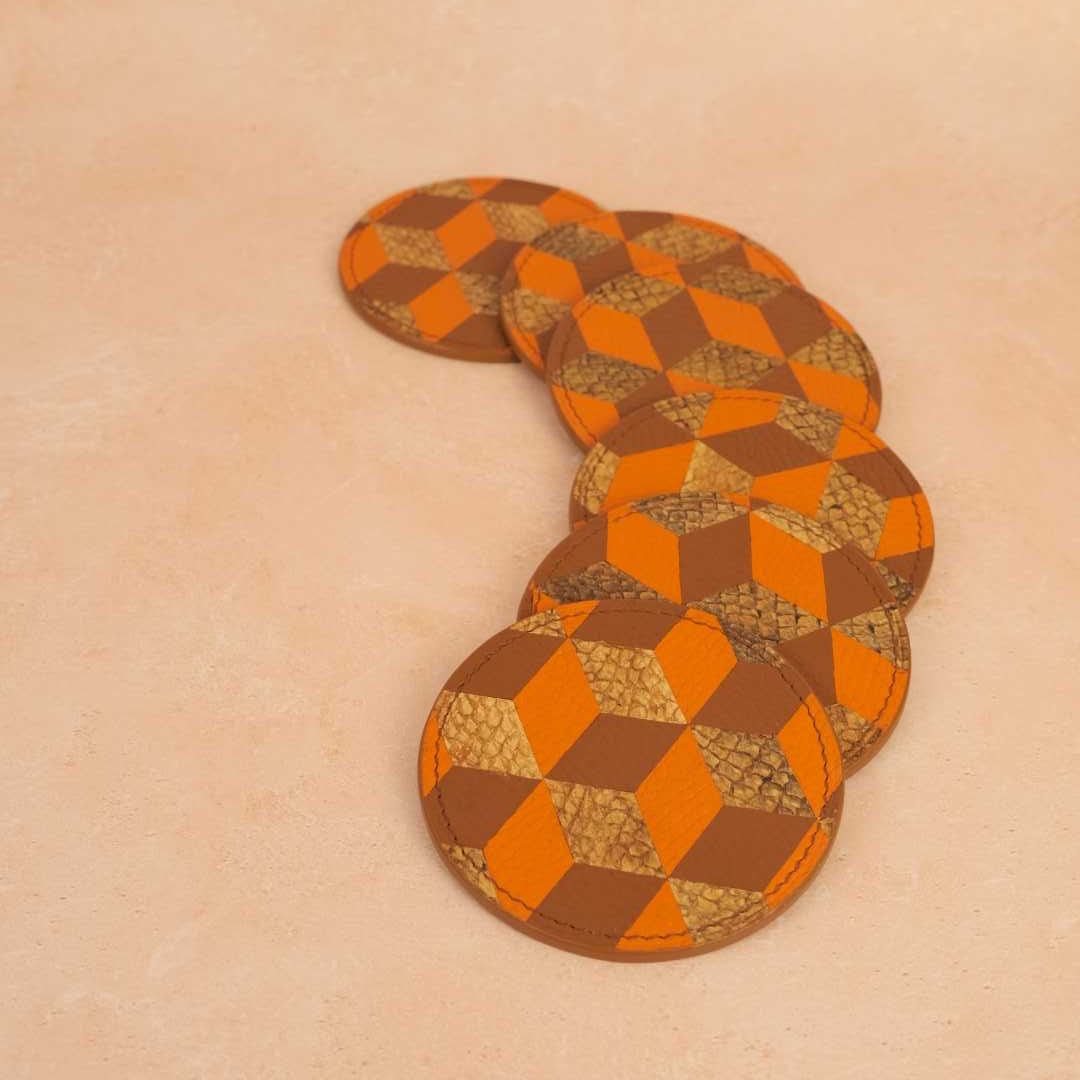 Dessous de verre en marqueterie de peau de poisson – Image 3